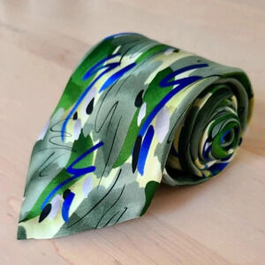 J. GARCIA  vintage tie, green and blue